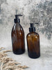 Recycelte Glasflasche mit Pumpe – 250 ml – Braunes Glas