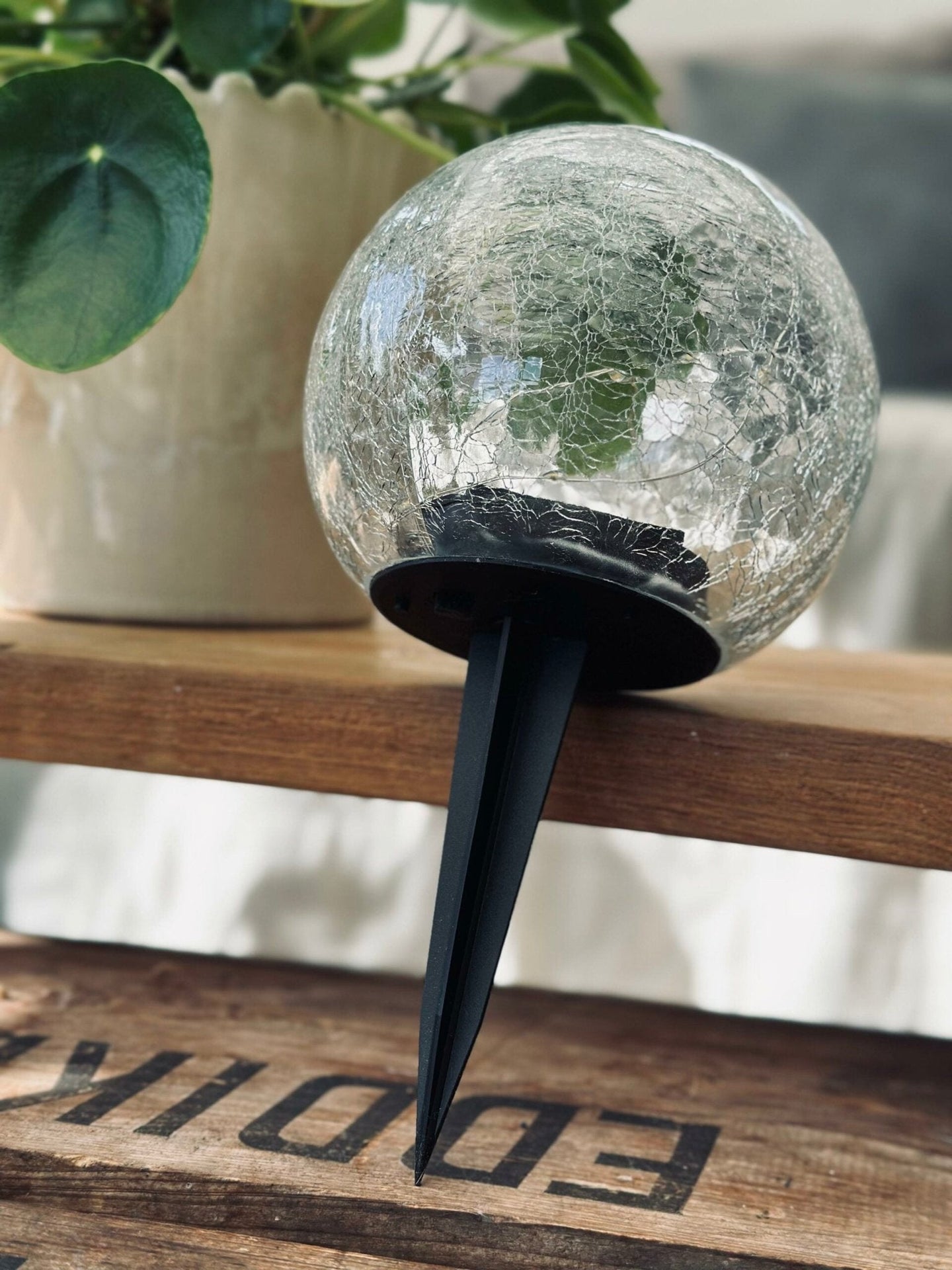 Glaskugle med solceller - Dia 10 cm - VIAMAJA.DK