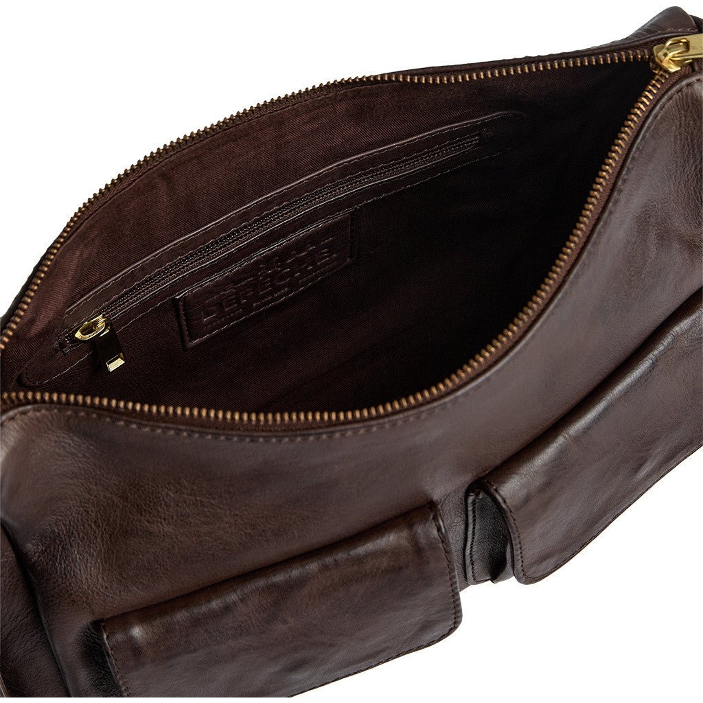 Schultertasche Golden Chic - Coffee