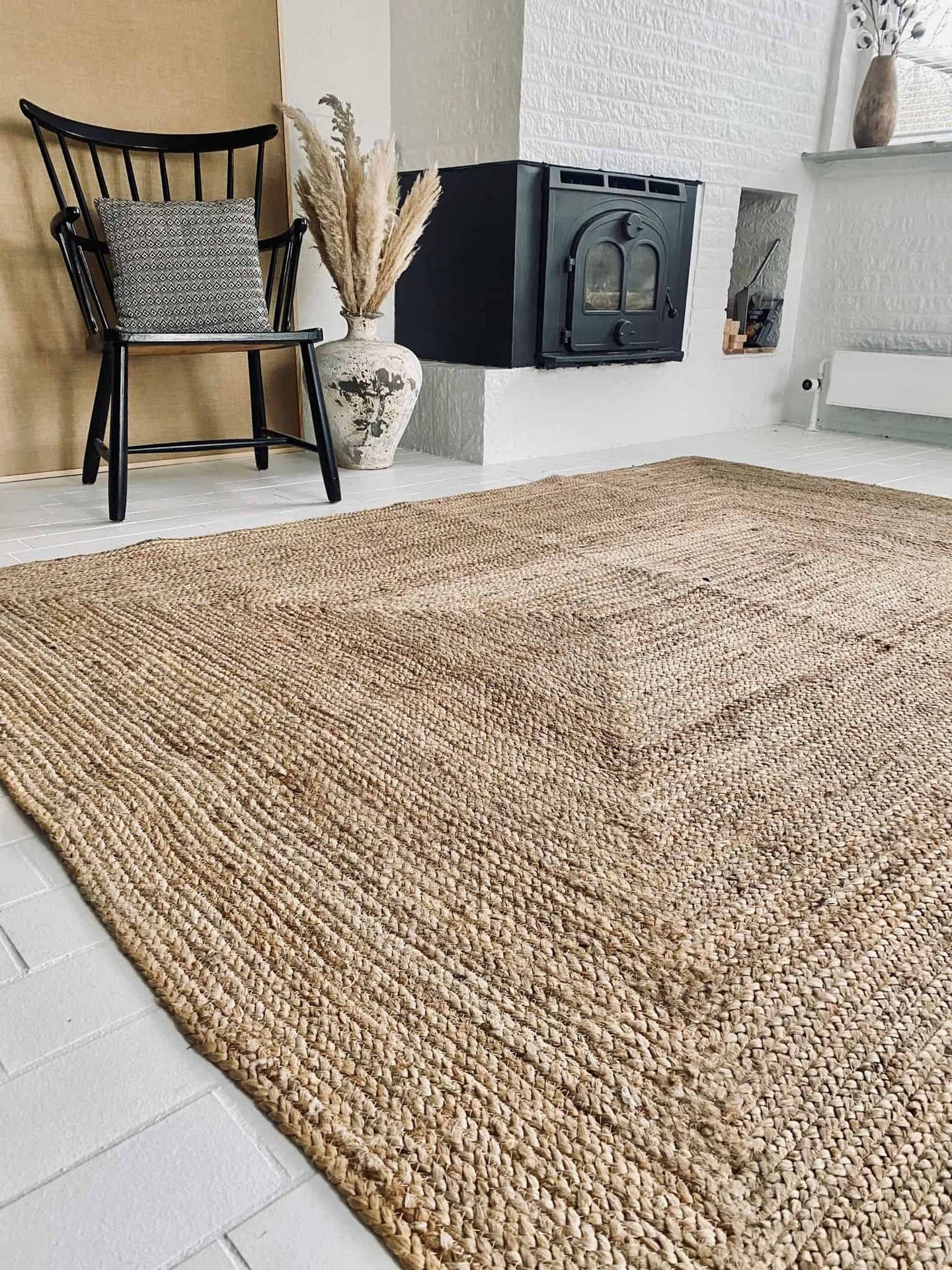 Gulvtæppe i flettet jute - 140X200 - VIAMAJA.DK