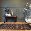 Gewebter Lederteppich - Braun-Mix 70x140 cm