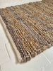 Teppich aus geflochtenem Leder und Jute - Beige 70x140cm