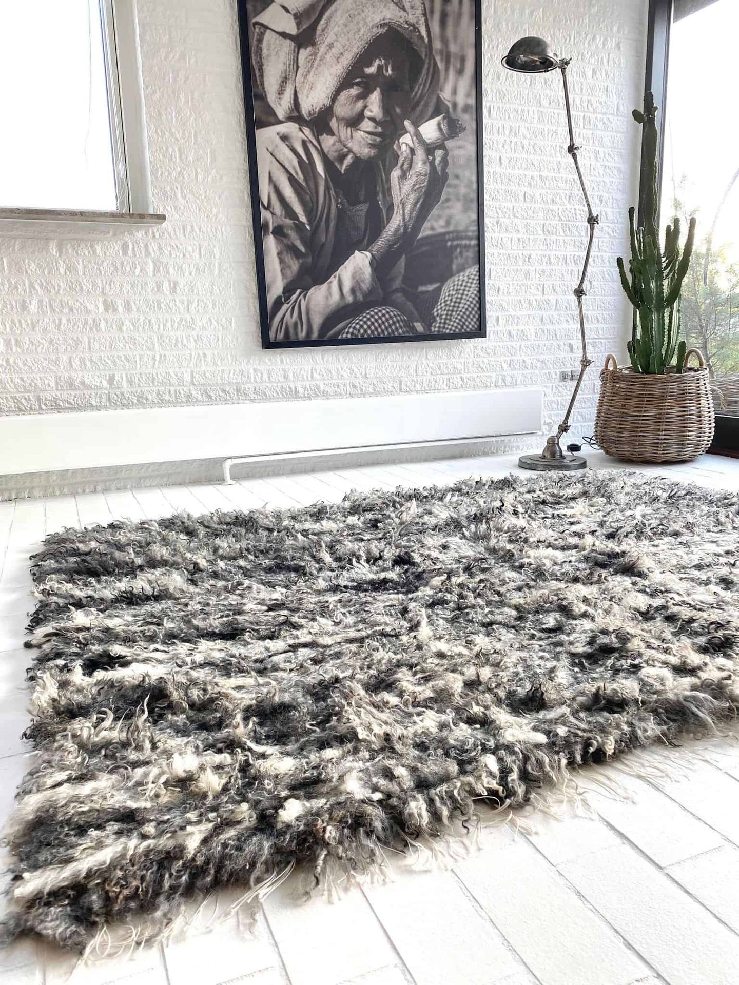 Gulvtæppe i Gotlandsk lammeskind - 150x200 - VIAMAJA.DK