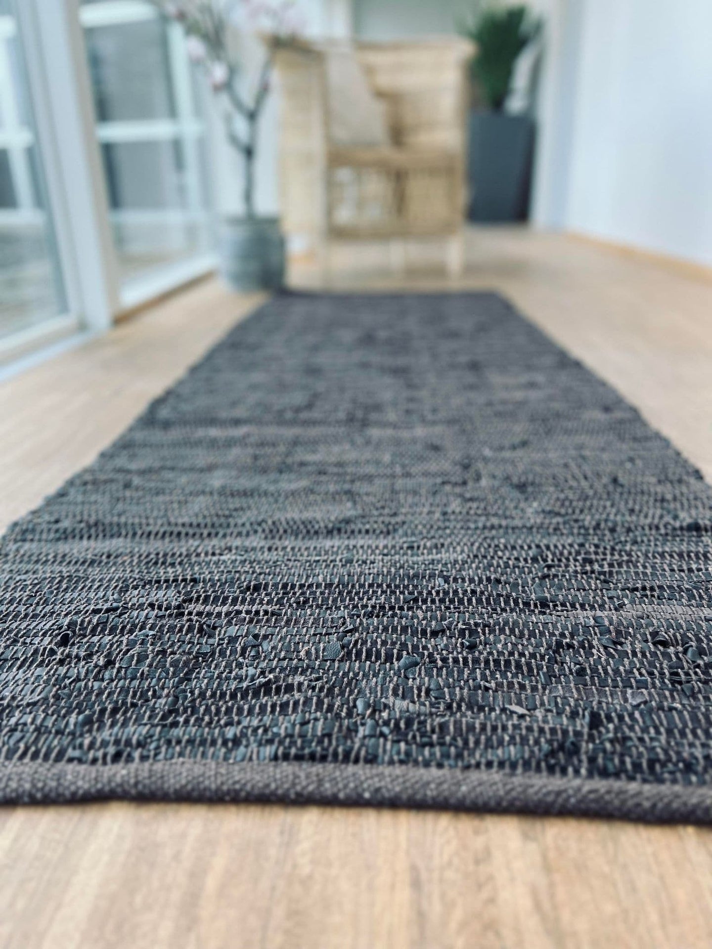 Gulvtæppe i læder - 70x200 cm Valnød - VIAMAJA.DK