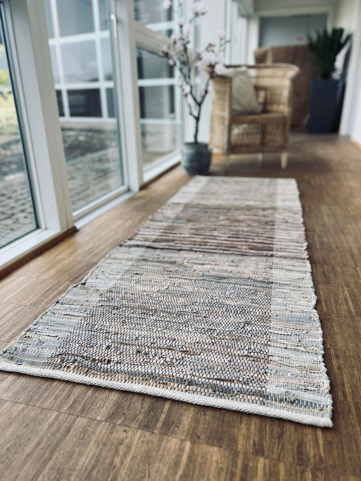 Gulvtæppe i læder - 70x200cm Natur / Brun - VIAMAJA.DK