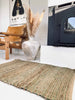Teppich aus Olivenleder und Jute / Badvorleger – 60x90 cm