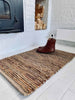 Teppich aus Leder und Jute - Braun 60×90