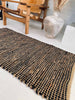 Teppichläufer aus Leder und Jute - Schwarz 70x300 cm