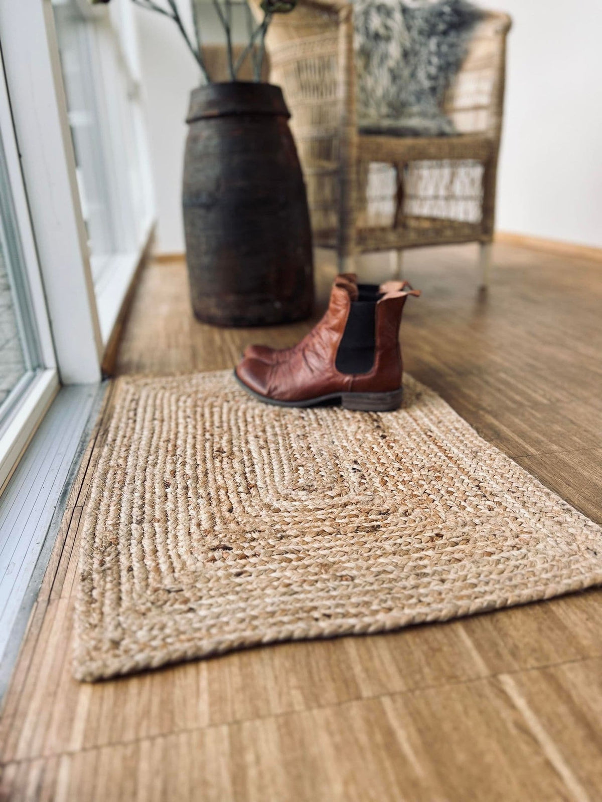 Gulvtæppe jute – 50x70cm - VIAMAJA.DK