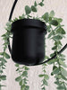 Hängeblumentopf-Ring aus schwarzem Metall