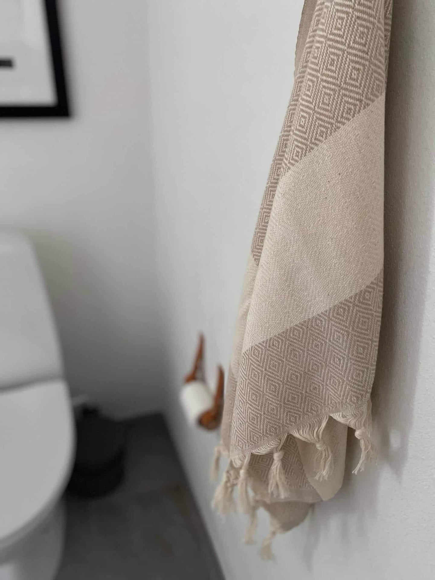 Hamam håndklæde – Diamond beige - 50x100 - VIAMAJA.DK