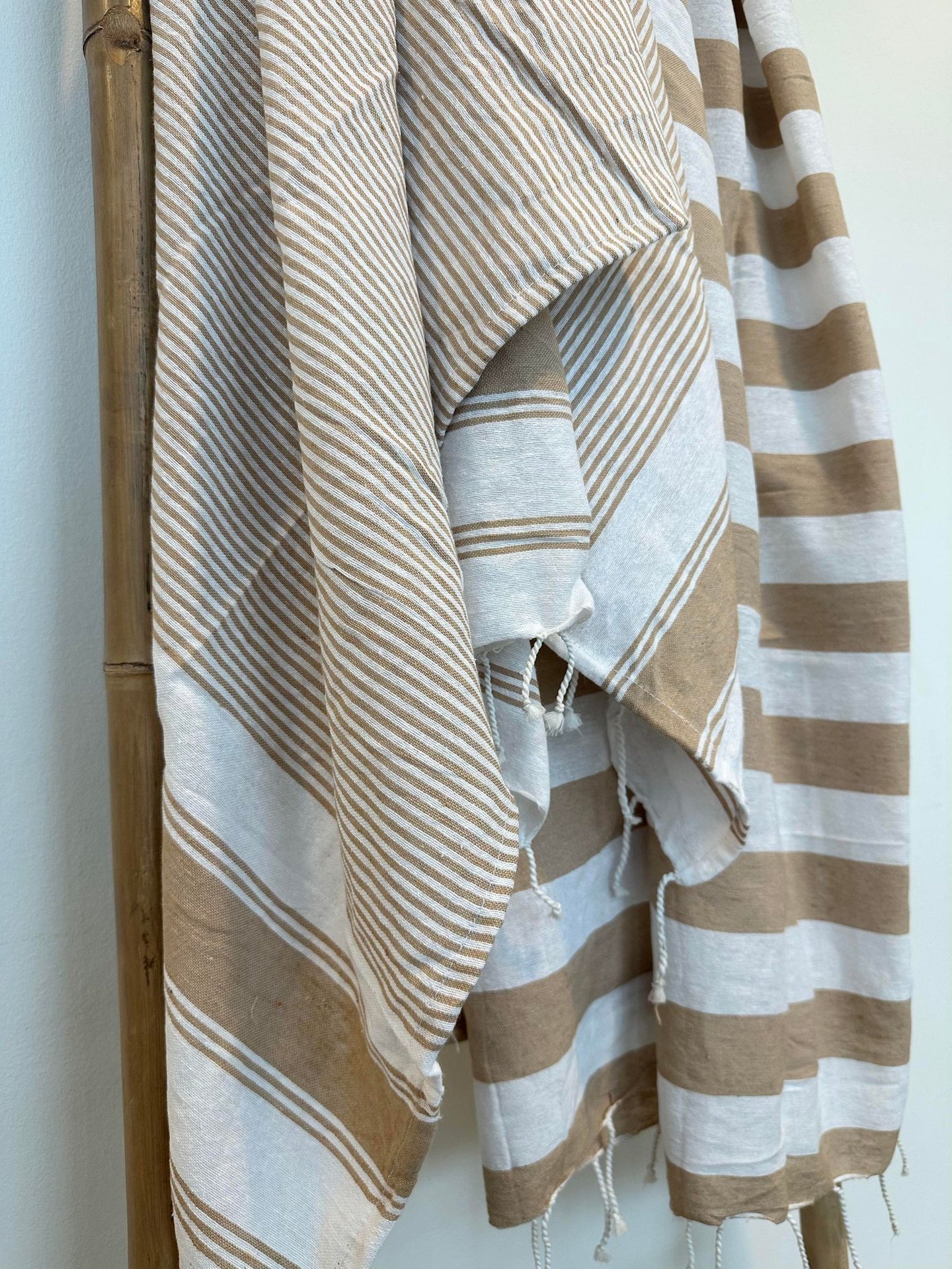 Hammam håndklæde – Beige strib - VIAMAJA.DK