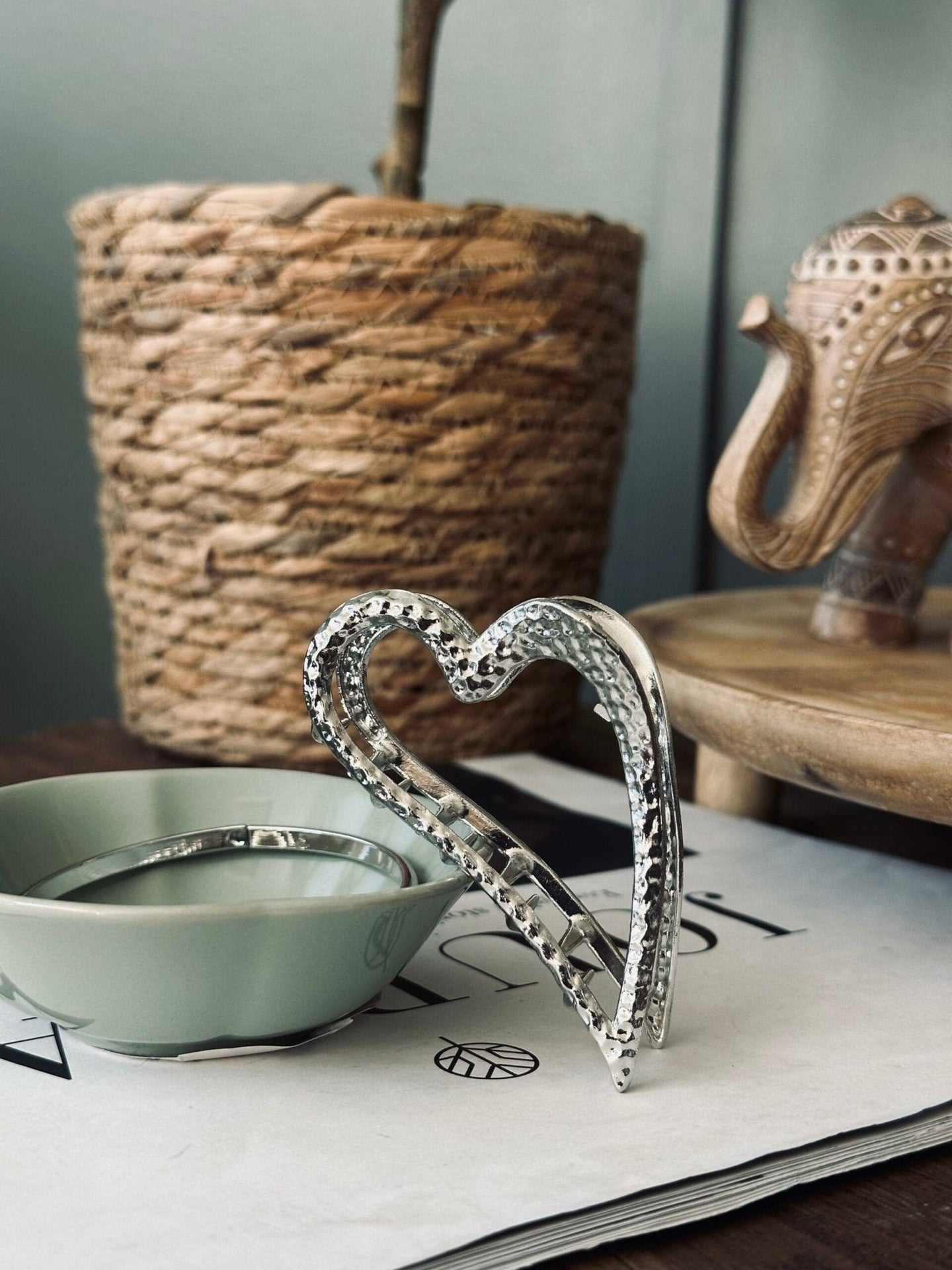 Hårklemme – Silver heart - VIAMAJA.DK