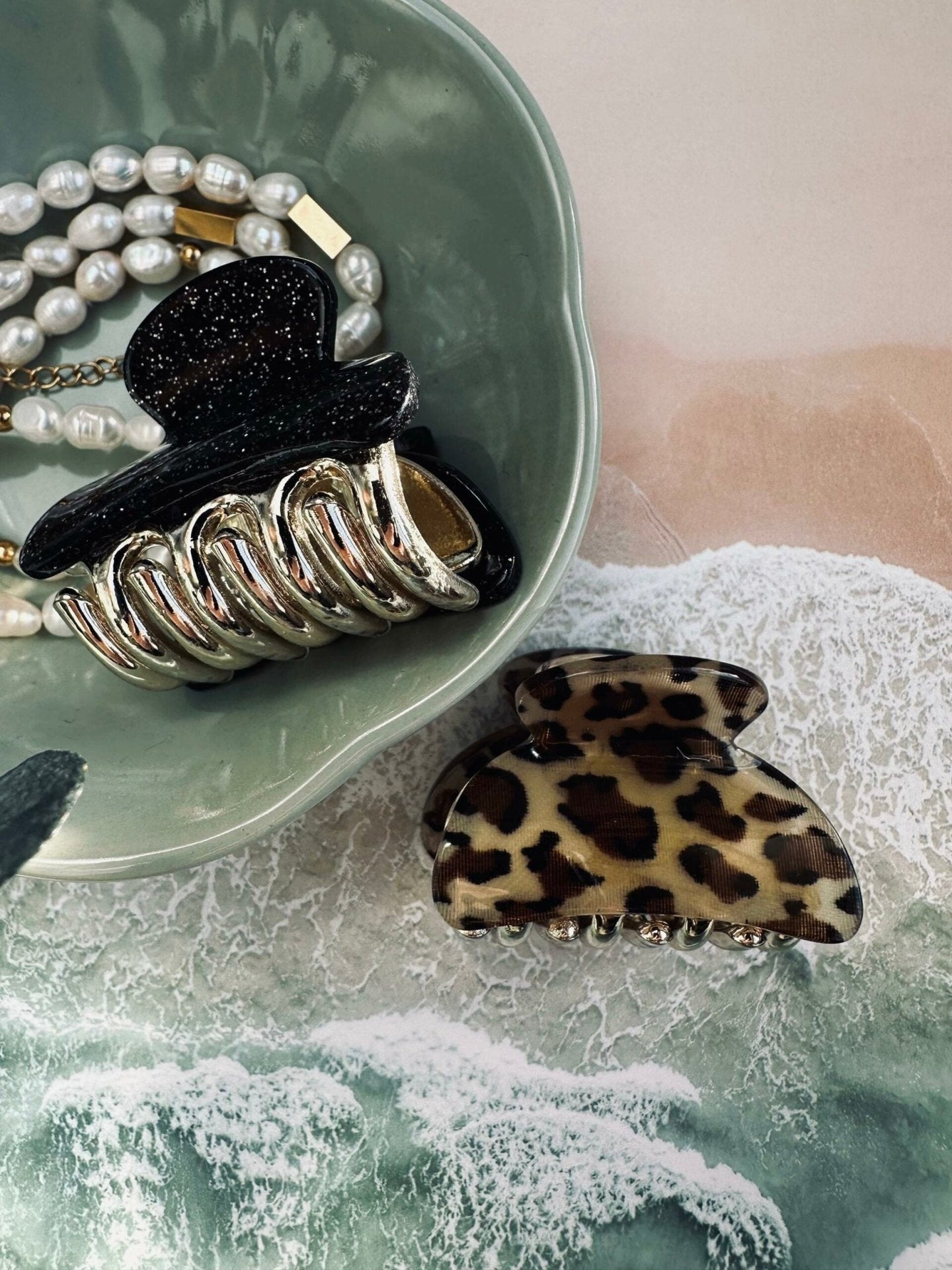 Hårklemmer Black / Leopard – Sæt med 2 stk - VIAMAJA.DK