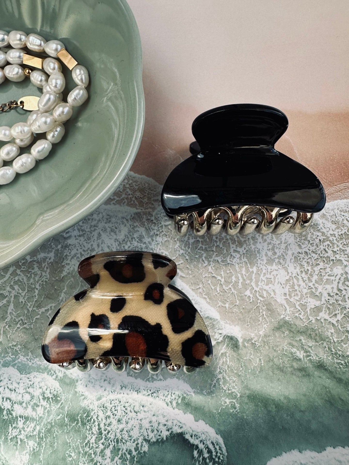 Hårklemmer Black / Leopard – Sæt med 2 stk - VIAMAJA.DK