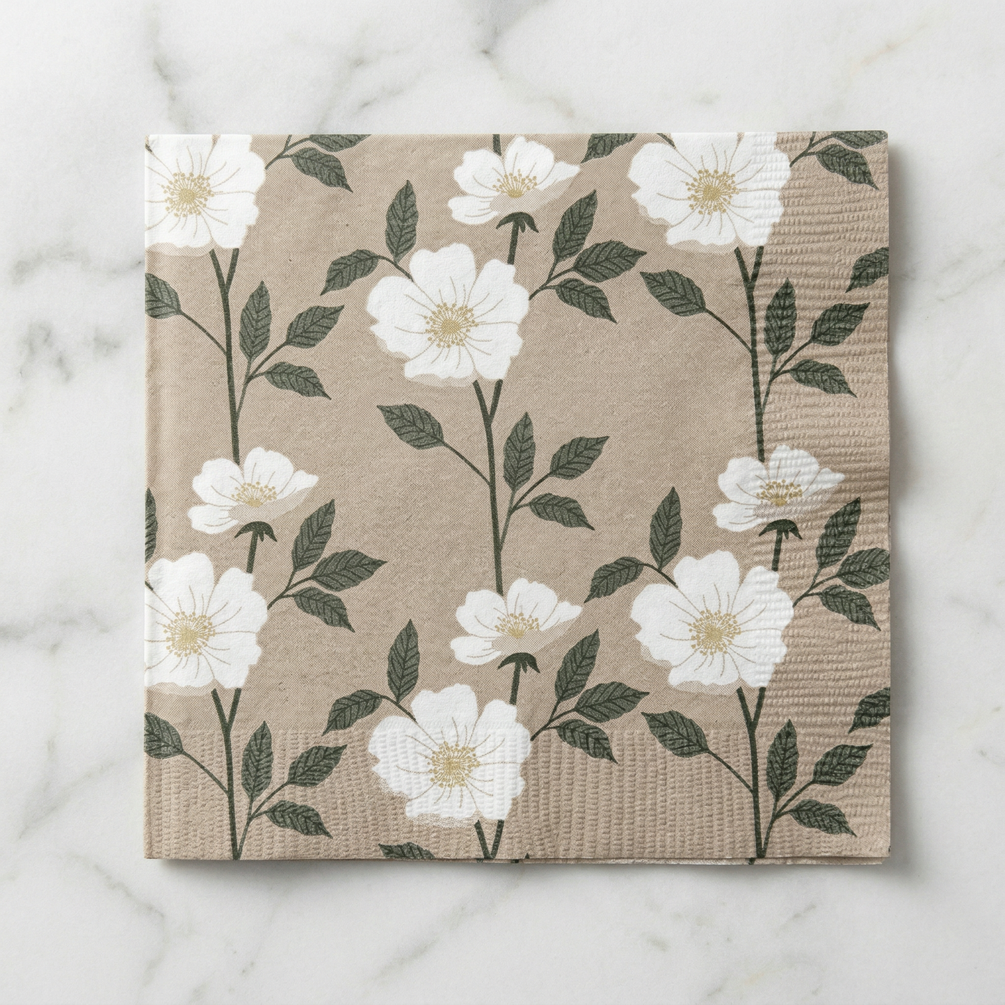 Servietten beige flower - 20 Stk