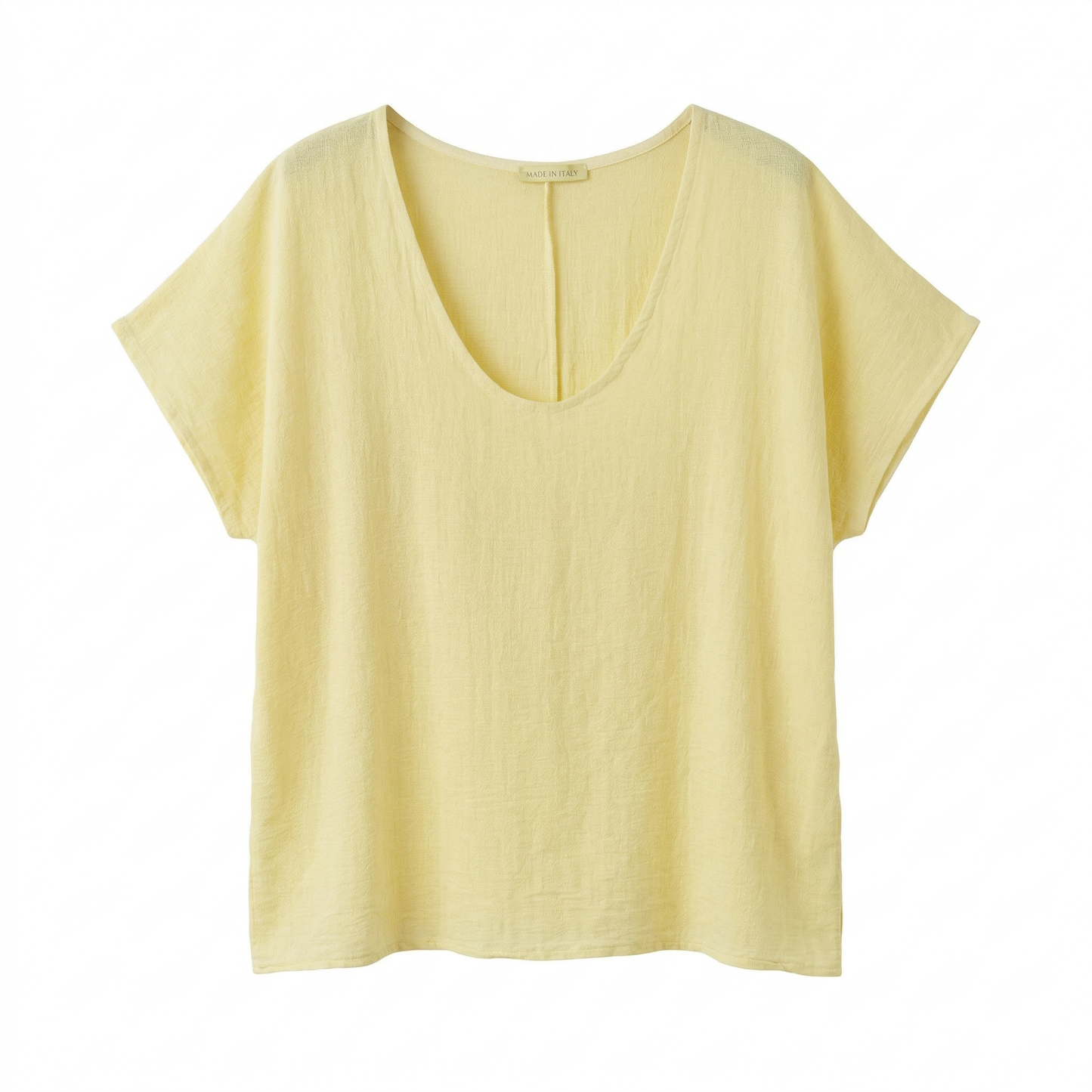 T-Shirt Cozy Leinenmix - Gelb