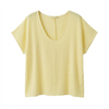 T-Shirt Cozy Leinenmix - Gelb