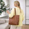 Shopper Daily aus weichem Leder - Cognac