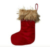 Weihnachtssocke mit Fellrand 30x42 Velours