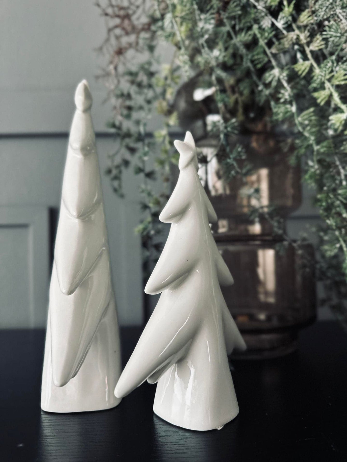 Juletræ 17cm - Hvid porcelæn - VIAMAJA.DK