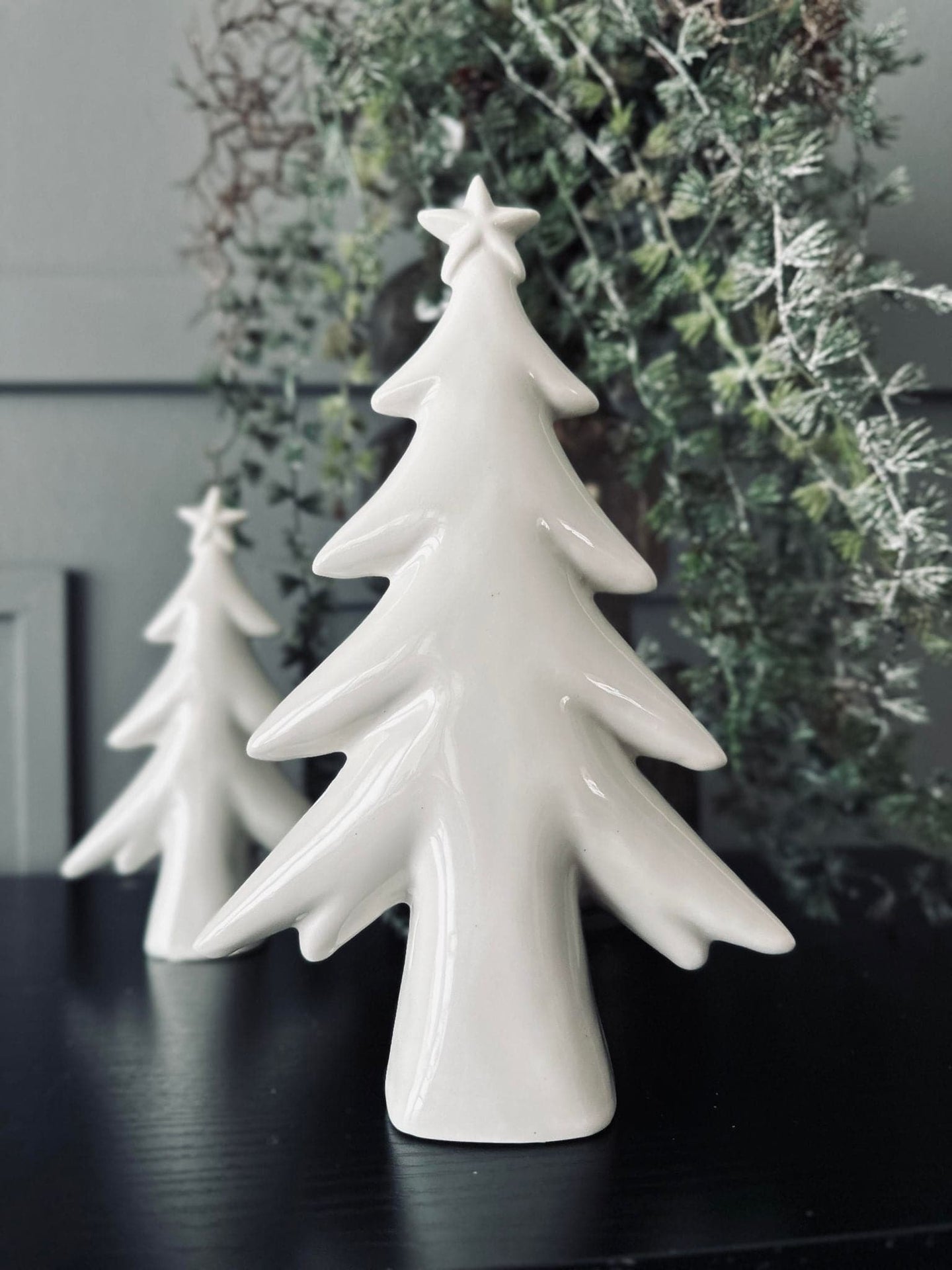 Juletræ 22cm - Hvid porcelæn - VIAMAJA.DK