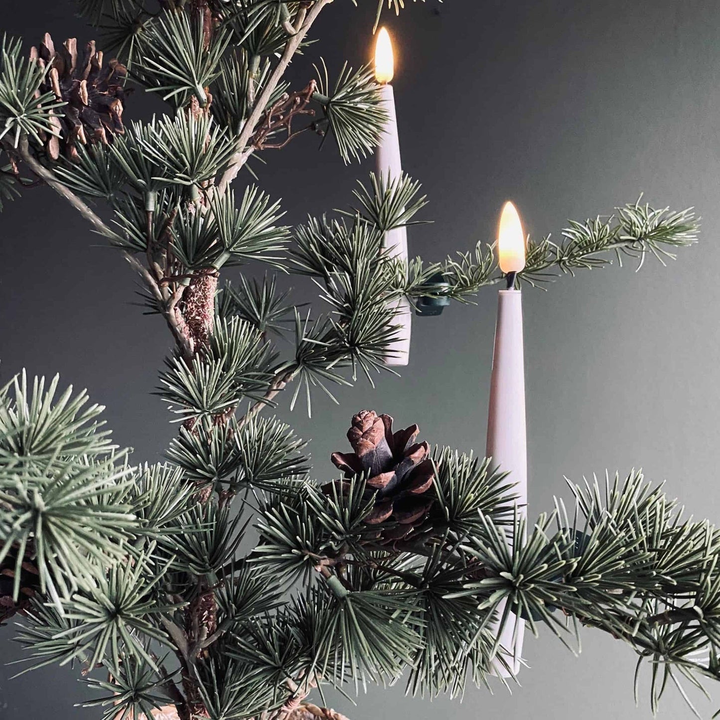 Juletræslys med 10 lys på klemme - 3d væge // Ink fjernbetjening - VIAMAJA.DK