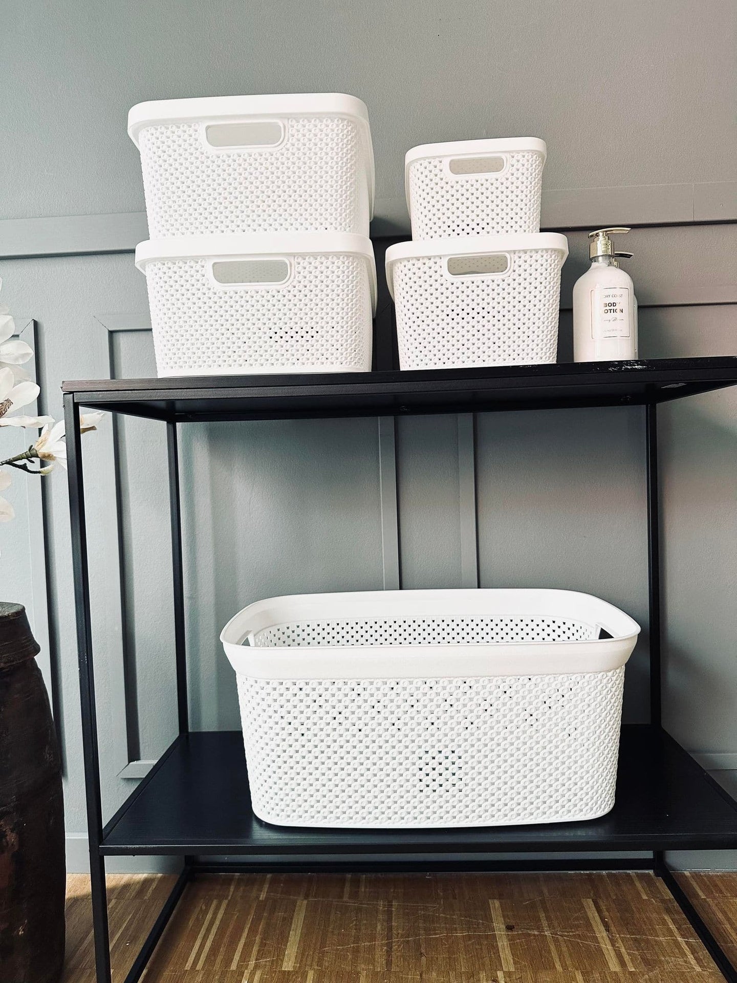 Kasse med låg - Medium VILA WHITE - VIAMAJA.DK