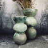 Keramikvase mit Formen - klein, grün