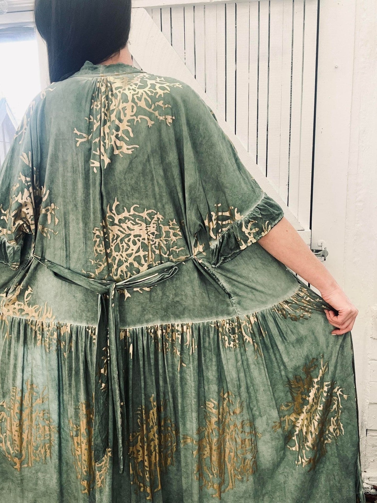 Kimono – Green / Gold - VIAMAJA.DK