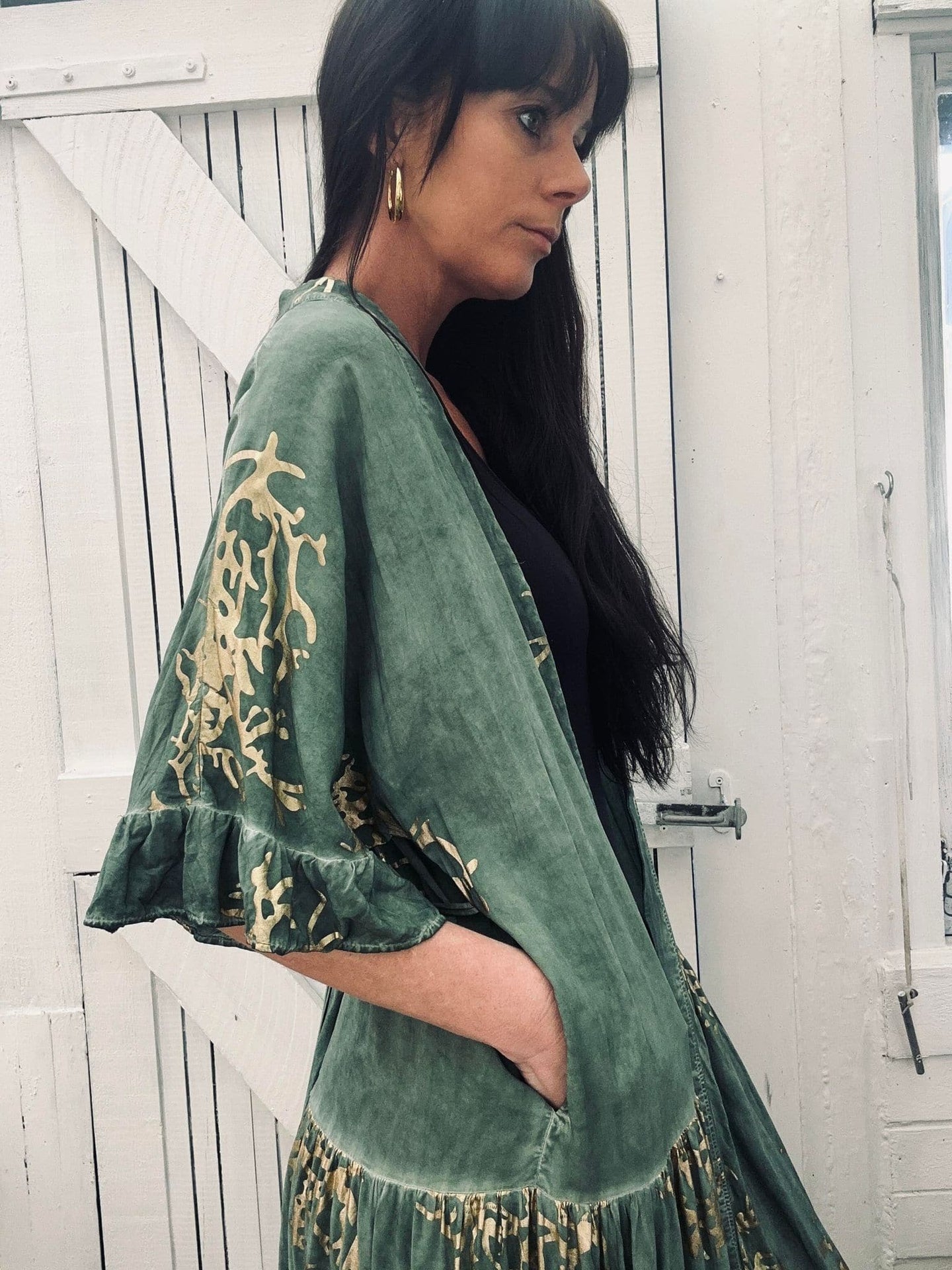 Kimono – Green / Gold - VIAMAJA.DK