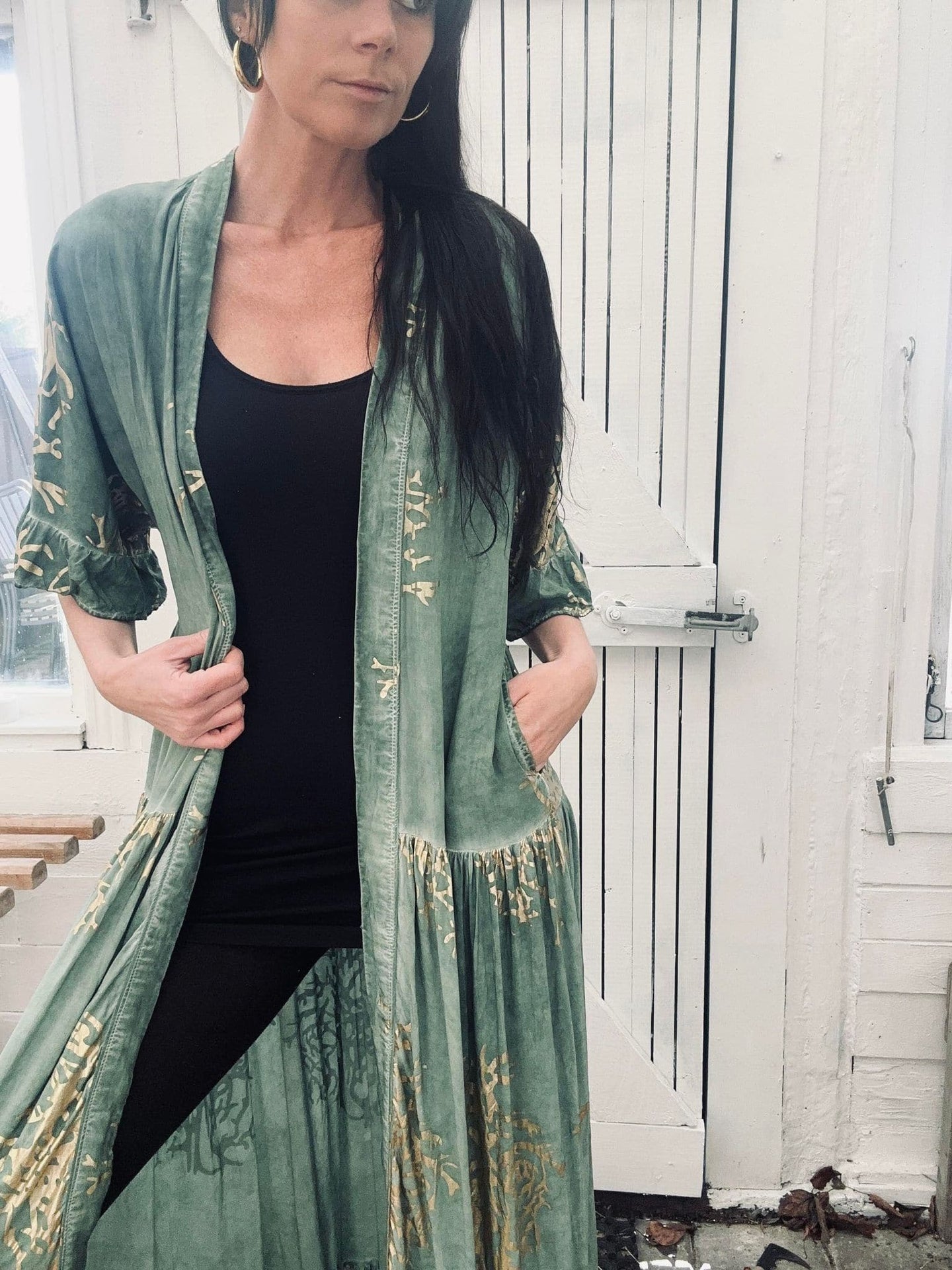 Kimono – Green / Gold - VIAMAJA.DK