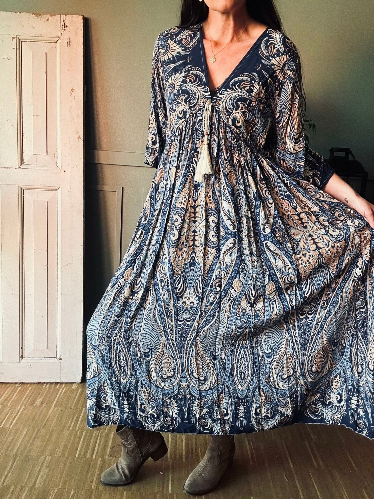 Kjole Boheme blue - VIAMAJA.DK
