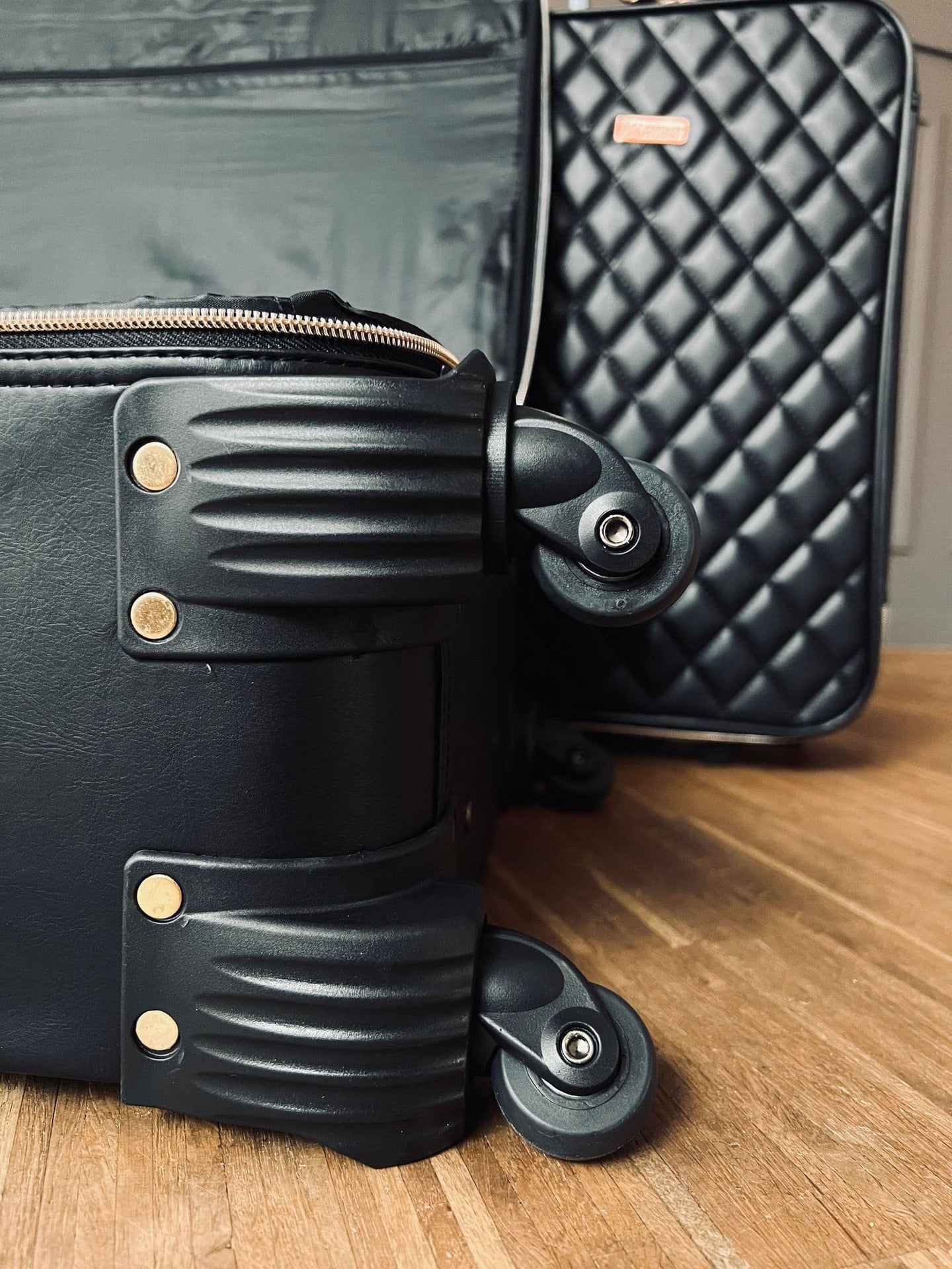 Kuffert sæt af 2 stk - Black Quilted - VIAMAJA.DK