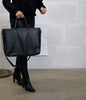 Ledertasche COLLI - Shopper oder Laptoptasche - Schwarzes Büffelleder