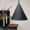 Lampe "Kegel" Lederoptik Schwarz