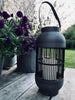 Laterne mit Solarzellen Rattan Hoch – Grau