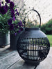 Laterne mit Solarzellen Rattan-Kugel