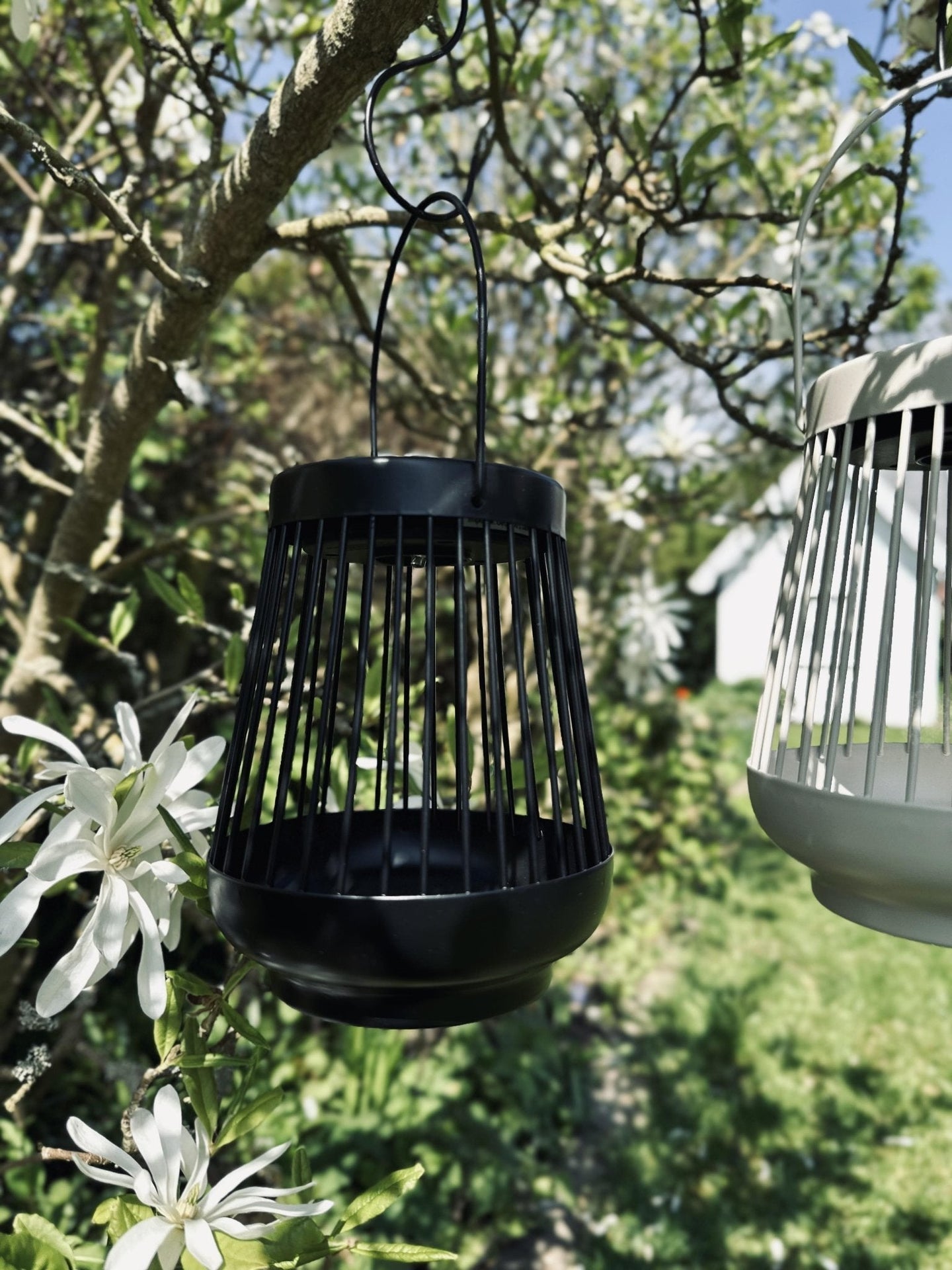 Lanterne med solceller - Sort metal - VIAMAJA.DK