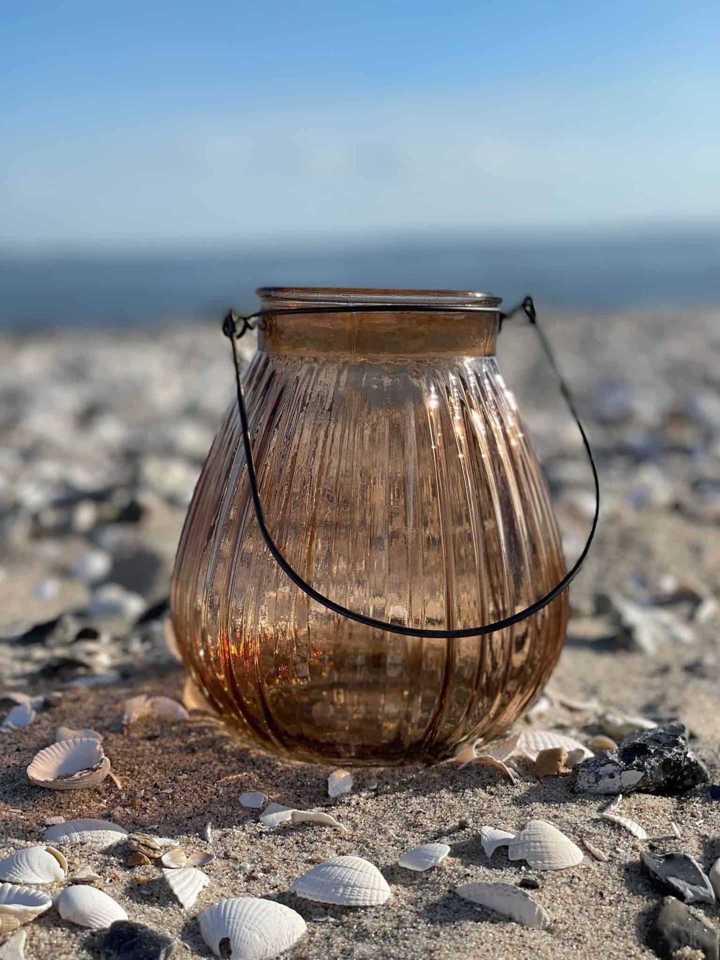 Lanterne - Rillet glas Brown - VIAMAJA.DK