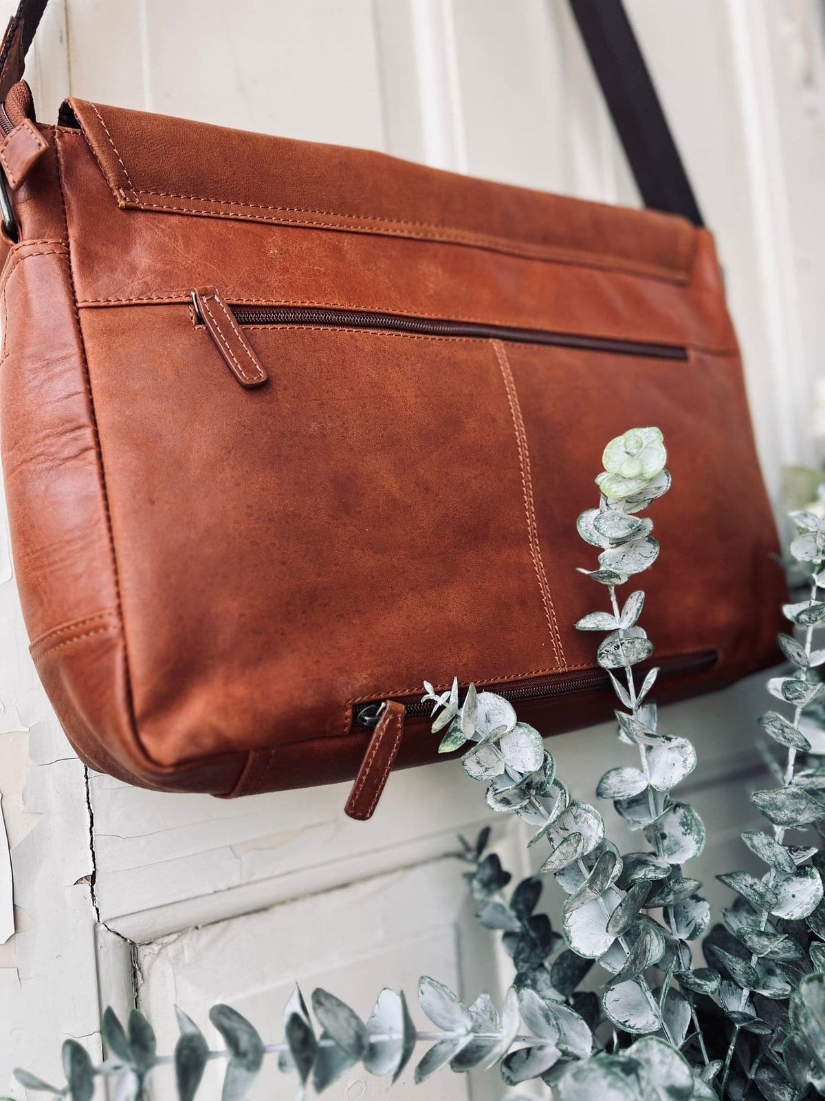 Laptop messenger - Cognac - VIAMAJA.DK