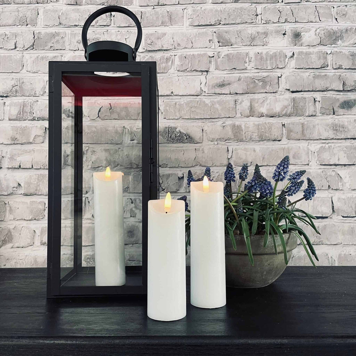 LED Bloklys - 17,5cm - med 3D væge - VIAMAJA.DK