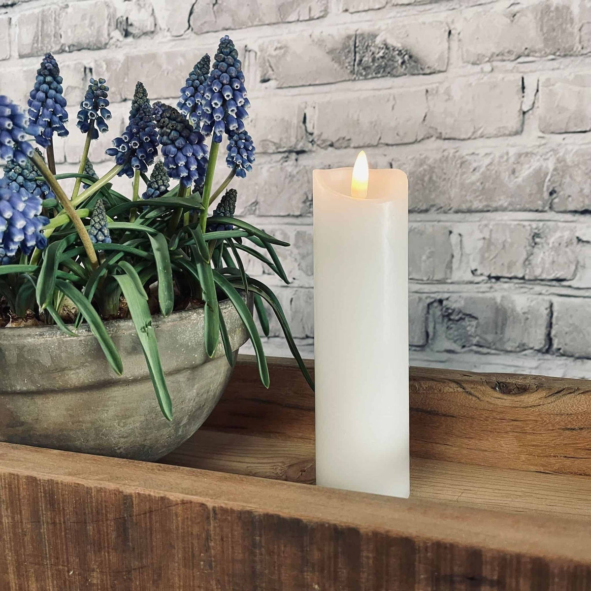 LED Bloklys - 17,5cm - med 3D væge - VIAMAJA.DK