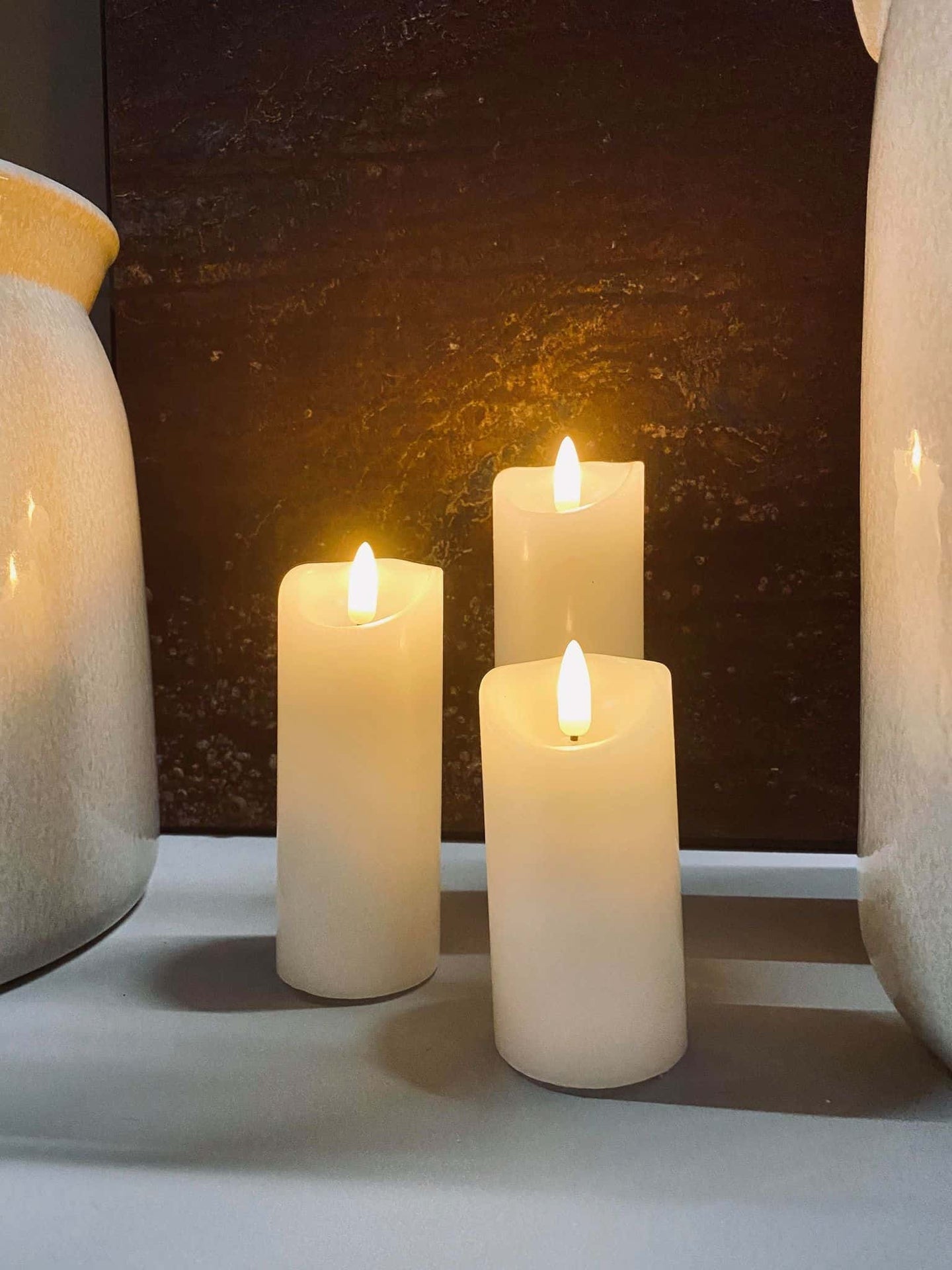 LED Bloklys – Gaveæske med 3 stk. – Inkl. fjernbetjening - VIAMAJA.DK