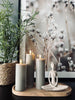 LED-Stumpenkerzen Grau - Set mit 3 Stk. und Fernbedienung