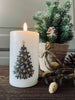 LED-Blockkerze mit Weihnachtsbaum