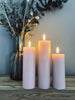 LED Blockkerzen / Rosa – 3 Stk. – Inkl. Fernbedienung