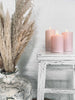 LED Blockkerzen Rosa - Set mit 3 Kerzen inkl. Fernbedienung