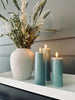LED-Stumpenkerzen / Sea Blue 3 Stk. – inkl. Fernbedienung