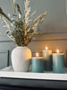 LED-Blockkerzen / Sea blue 3 Stk. inkl. Fernbedienung